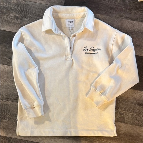 Zara Kids Cream Long Sleeve Shirt - Picture 1 of 3